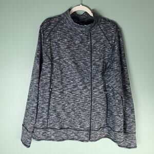 Lane Bryant Womens Gray Black Livi Active Side Full Zip Jacket Size 22/24
